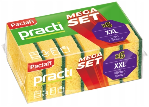 Paclan Mega Set Practi Gąbki do naczyń 6 szt.