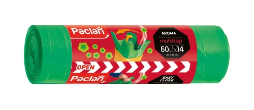 Paclan Multitop Worki na śmieci 60 l zapachowe z uszami 14 szt.