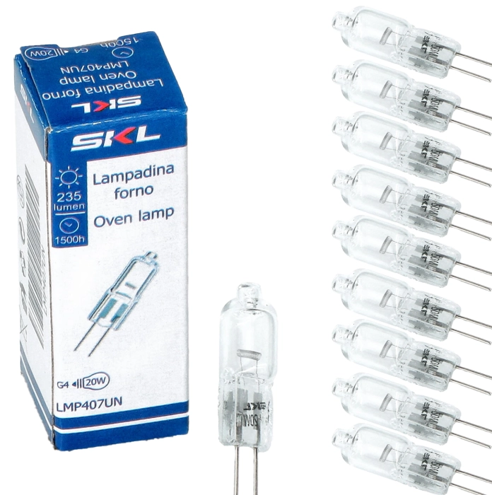 Zestaw 10x Żarówka halogenowa do piekarnika, lodówki, okapu G4 20W 12V.webp